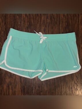 Aqua Athletic Women's Running Shorts with White Trim - Brand Oxide